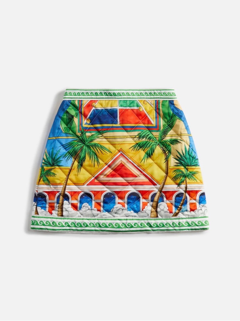 Multicolor Tropical Print Mini Skirt